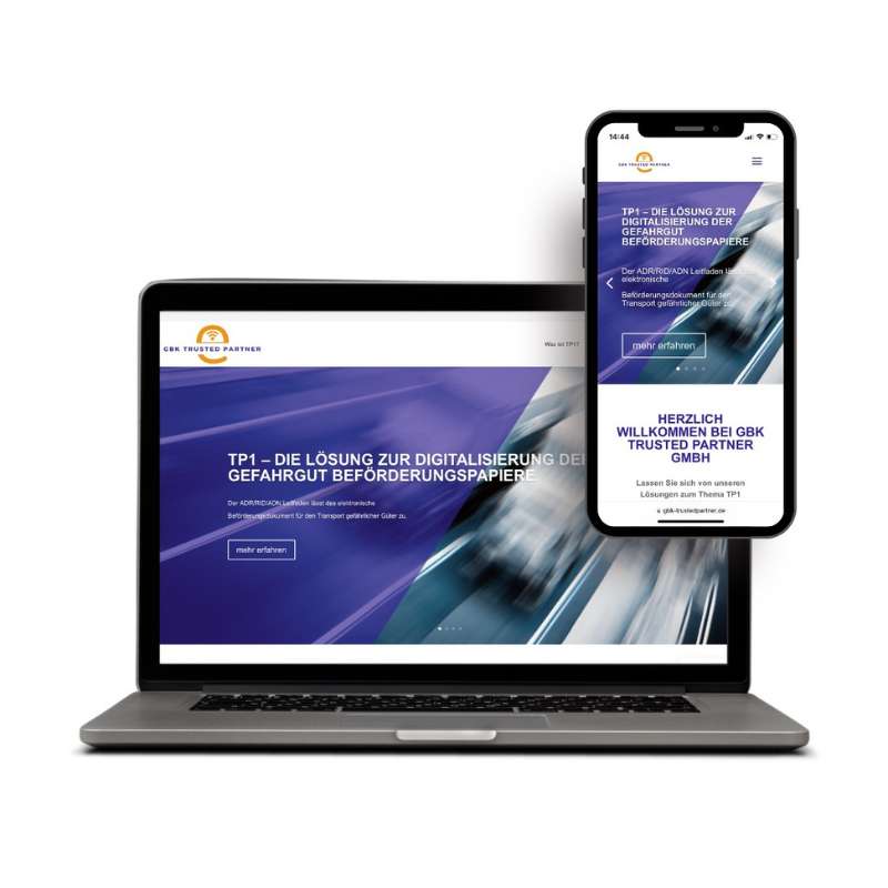 Webdesign Webseite für chemische Industrie Gefahrguttransport erstellt von Søskendesign in Ingelheim Ansicht mobil und Desktop